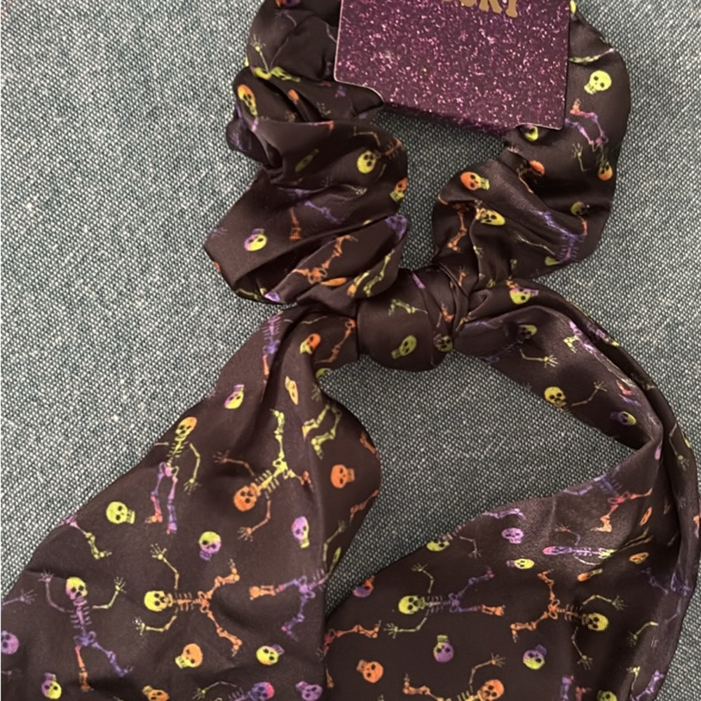 Skeleton Print Hair Scrunchie